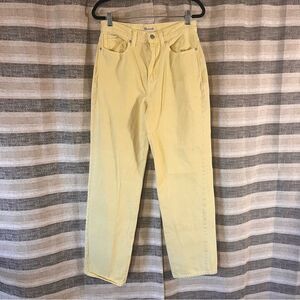 Madewell Yellow Baggy Straight Jeans Size 25‎